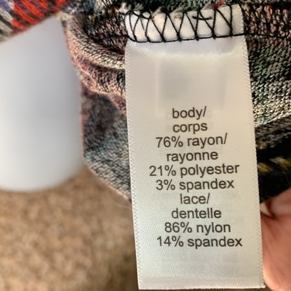 Maurices WOMENS COLOR BLOCK PLAID AND LACE DETAIL LONG SLEEVE TOP NWT SIZE SMALL - Picture 9 of 9